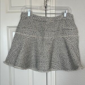 Line & Dot Textured Black and White A-Line Skirt
